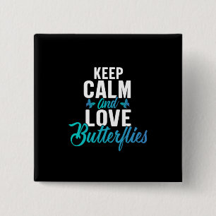 Badge Carré 5 Cm Babfly   Keep Calm and Love Butterfly
