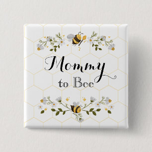 Badge Carré 5 Cm Baby shower maman to Bee