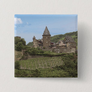 Badge Carré 5 Cm Bacharach, Allemagne, château de Stahleck, Schloss