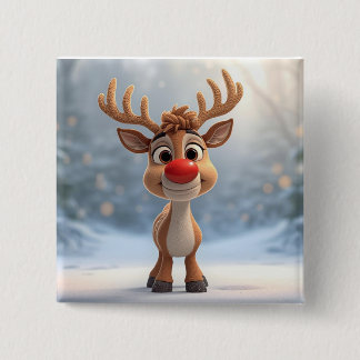 Badge Carré 5 Cm badget christmans pin with reindeer
