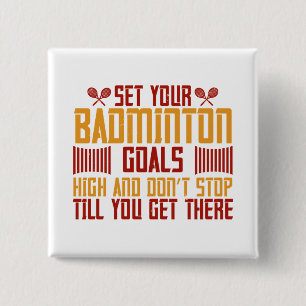 Badge Carré 5 Cm Badminton - Fixez vos objectifs Badminton haut