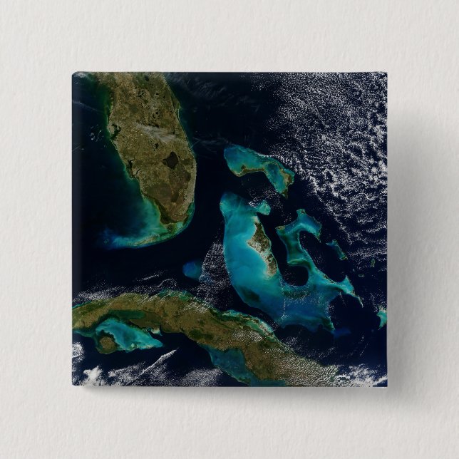 Badge Carré 5 Cm Bahamas, Floride et Cuba (Devant)