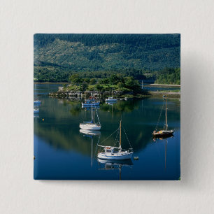 Badge Carré 5 Cm Baie des Évêques, Loch Leven, Ballachullish,