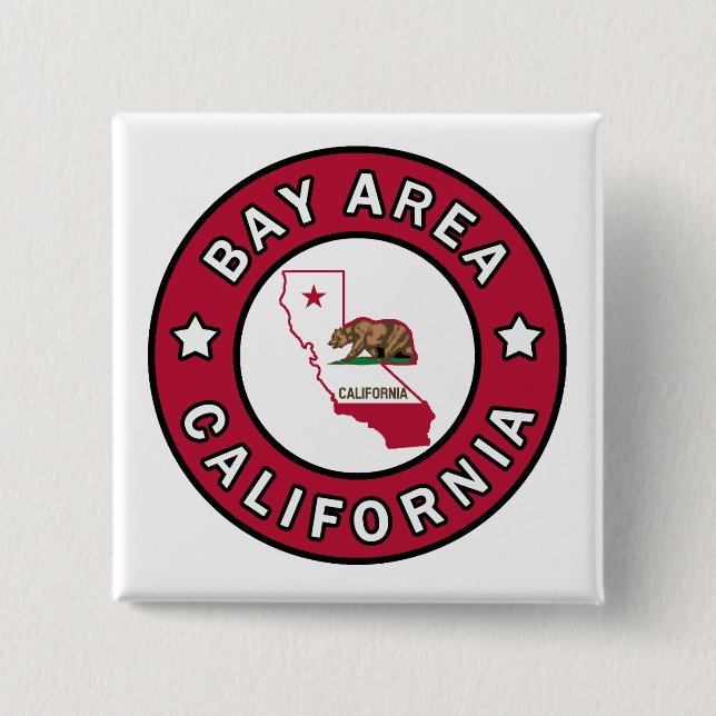 Badge Carré 5 Cm Baie en Californie (Devant)