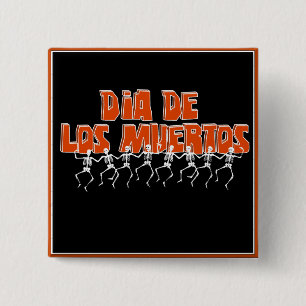 Badge Carré 5 Cm Bailando Para Dia De Los Muertos