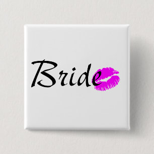 Badge Carré 5 Cm Baiser de jeune mariée