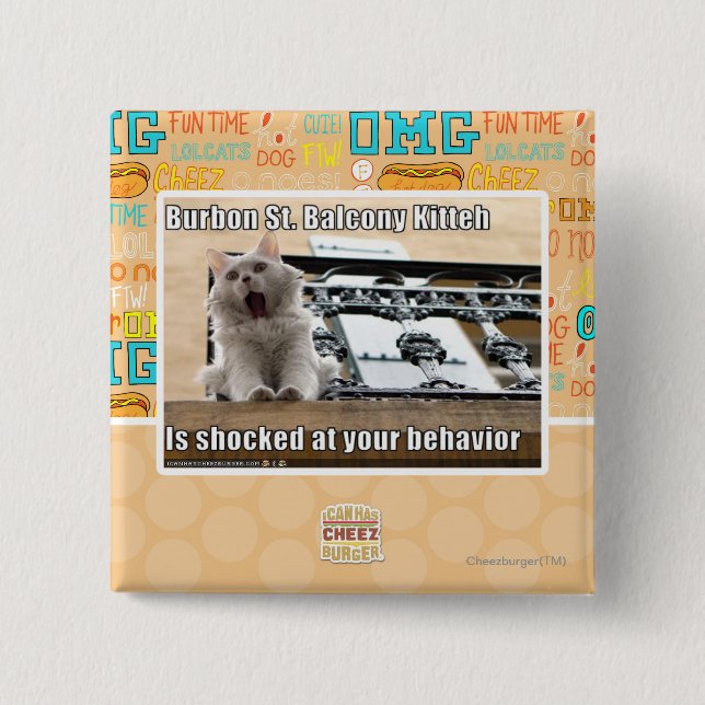 Badge Carré 5 Cm Balcon Kitteh de St de Burbon (Devant)