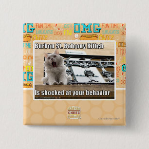 Badge Carré 5 Cm Balcon Kitteh de St de Burbon