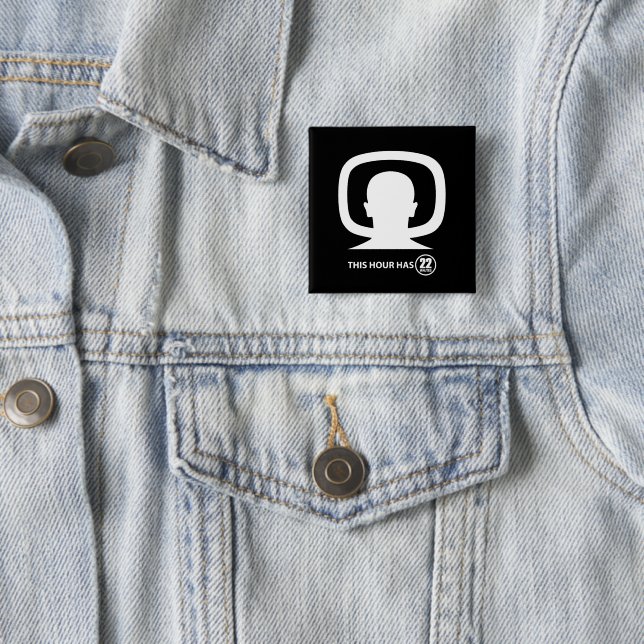 Badge Carré 5 Cm Baldo - 22 Minutes (En situation)