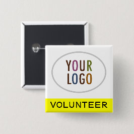Badge Carré 5 Cm Balise de dos volontaire Logo personnalisé Carré j
