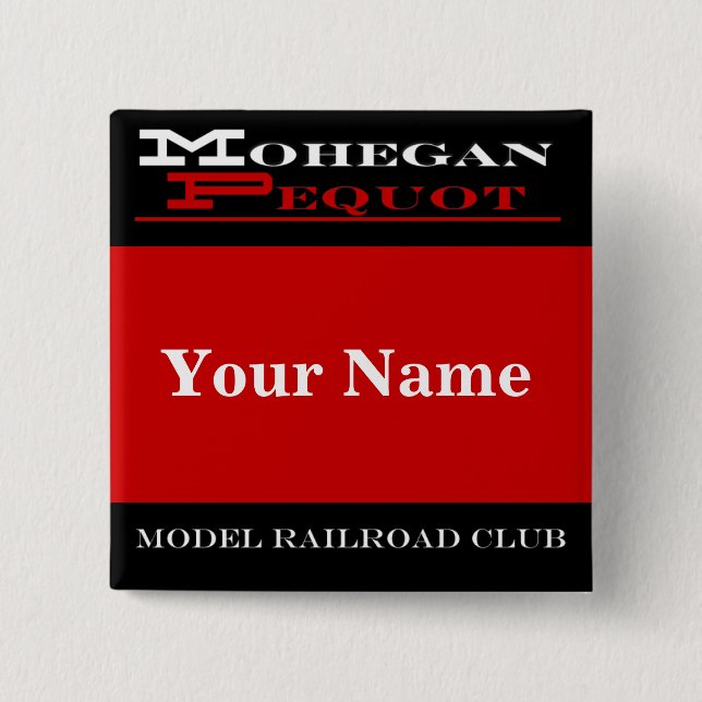 Badge Carré 5 Cm Balise Mohegan Pequot Name (Devant)