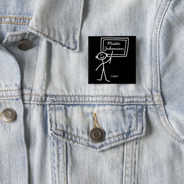 Badge Carré 5 Cm Balise Nom de la figure (En situation)