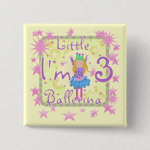 Badge Carré 5 Cm Ballerina 3e Anniversaire Tshirts et cadeaux