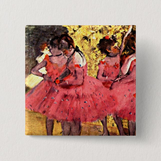 Badge Carré 5 Cm BALLET (BALLET) : degrés : Les danseuses roses (Devant)