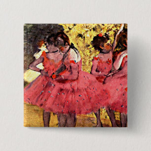 Badge Carré 5 Cm BALLET (BALLET) : degrés : Les danseuses roses
