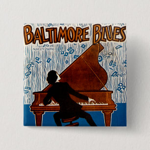 Badge Carré 5 Cm Baltimore Blues