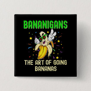 Badge Carré 5 Cm Bananigans Go Bananes, Lunettes de soleil à fruits