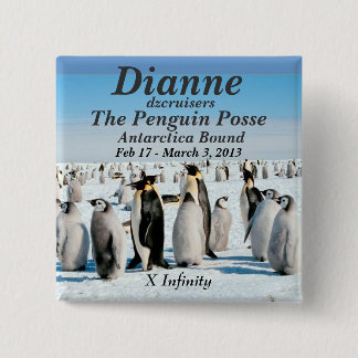Badge Carré 5 Cm bande nommée de pingouin de bouton 2013 fév.