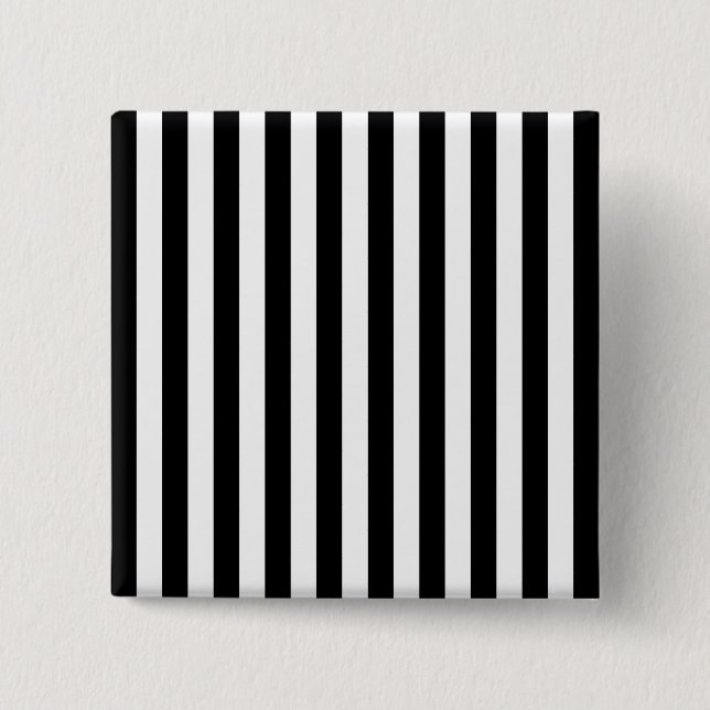 Badge Carré 5 Cm Bandes verticales noires (Devant)