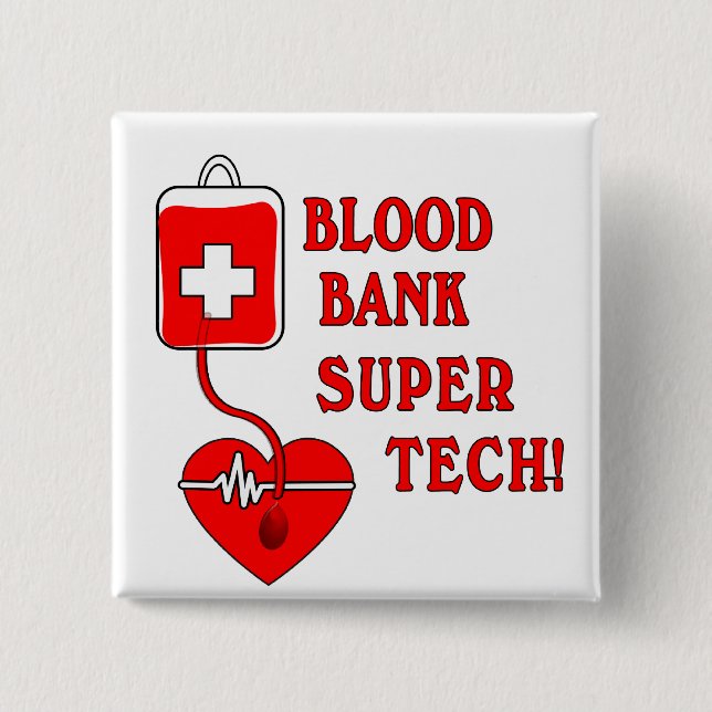 BADGE CARRÉ 5 CM BANQUE DU SANG TECH SUPERBE (Devant)