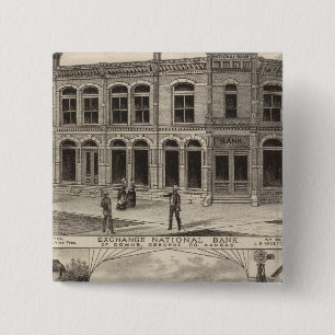 Badge Carré 5 Cm Banque nationale des villes de Downs, Kansas