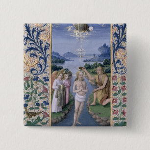 Badge Carré 5 Cm Baptême du Christ