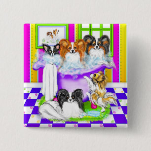 Badge Carré 5 Cm Baquet de Papillon plein