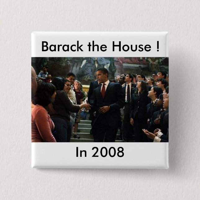 Badge Carré 5 Cm Barack la Chambre ! (Devant)