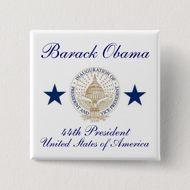 Badge Carré 5 Cm Barack Obama (Devant)