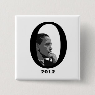 Badge Carré 5 Cm Barack Obama 2012