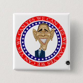 Badge Carré 5 Cm Barack Obama oui nous pouvons