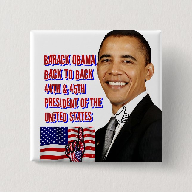 Badge Carré 5 Cm Barack Obama, Retour À Retour_ (Devant)