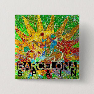 Badge Carré 5 Cm Barcelone