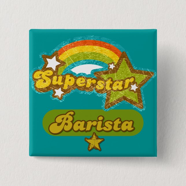 Badge Carré 5 Cm Barman de superstar (Devant)