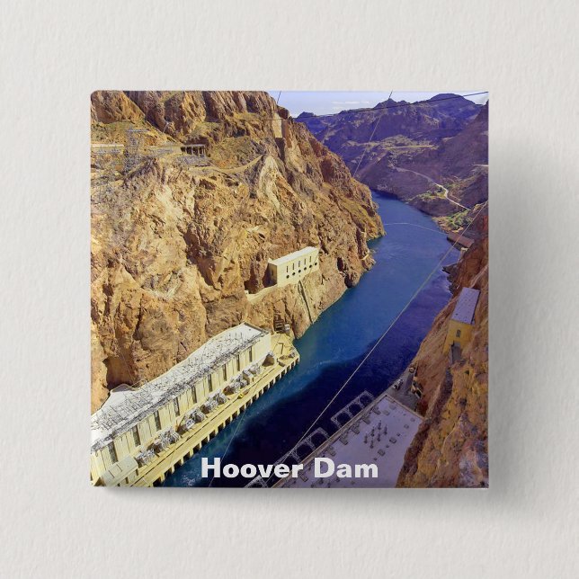 Badge Carré 5 Cm Barrage de Hoover, Nevada (Devant)