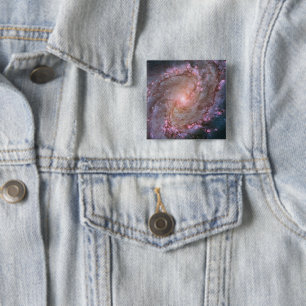 Badge Carré 5 Cm Barred Spiral Galaxy Messier 83.