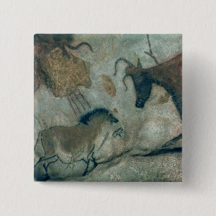 Badge Carré 5 Cm Basculez la peinture montrant un cheval et une