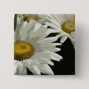 Badge Carré 5 Cm Basilique du jardin blanc