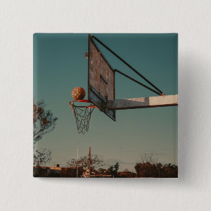 Badge Carré 5 Cm Basket-ball cool