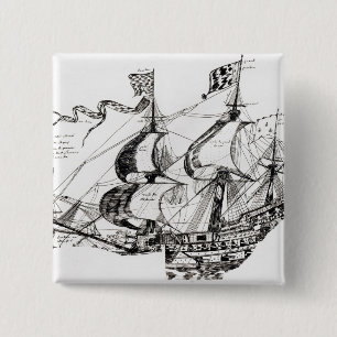Badge Carré 5 Cm Bateau de Jacques Cartier, 'Rarete Indes