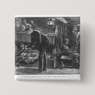 Badge Carré 5 Cm Bateau émigré à l'heure de la famine irlandaise