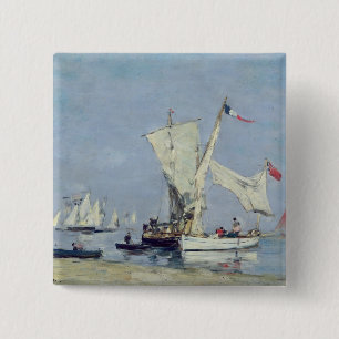 Badge Carré 5 Cm Bateaux à voile, c.1869