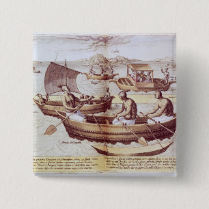 Badge Carré 5 Cm Bateaux dans Goa