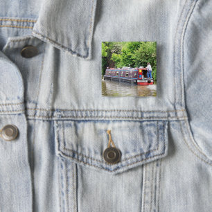 BADGE CARRÉ 5 CM BATEAUX DE CANAL
