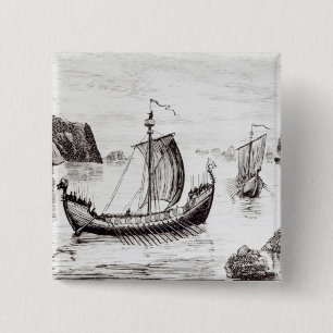 Badge Carré 5 Cm Bateaux de Viking