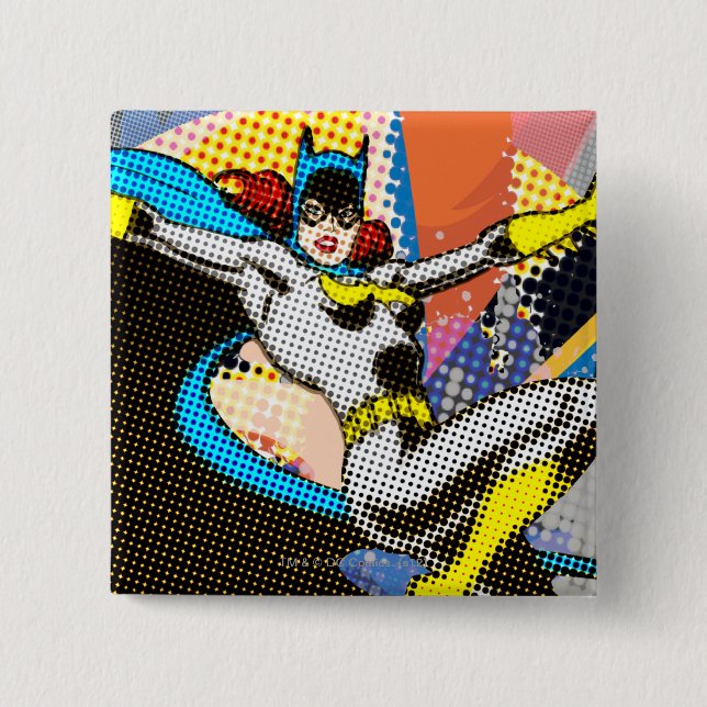 Badge Carré 5 Cm Batgirl Mid-Air (Devant)