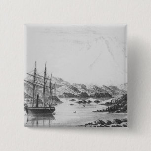 Badge Carré 5 Cm Bâti Burney des îles de loutre