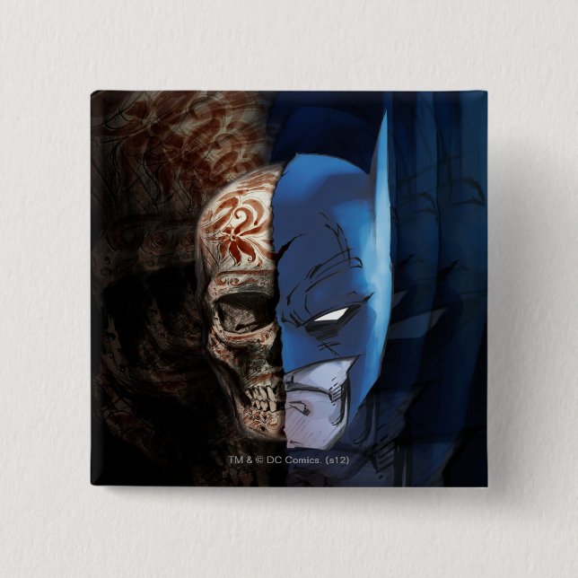 Badge Carré 5 Cm Batman de los Muertos (Devant)