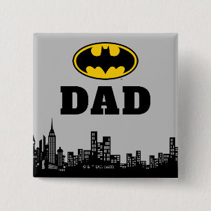 Badge Carré 5 Cm Batman - Gotham City Père d'anniversaire
