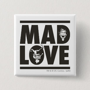 Badge Carré 5 Cm Batman Valentine Joker & Harley - Mad Love